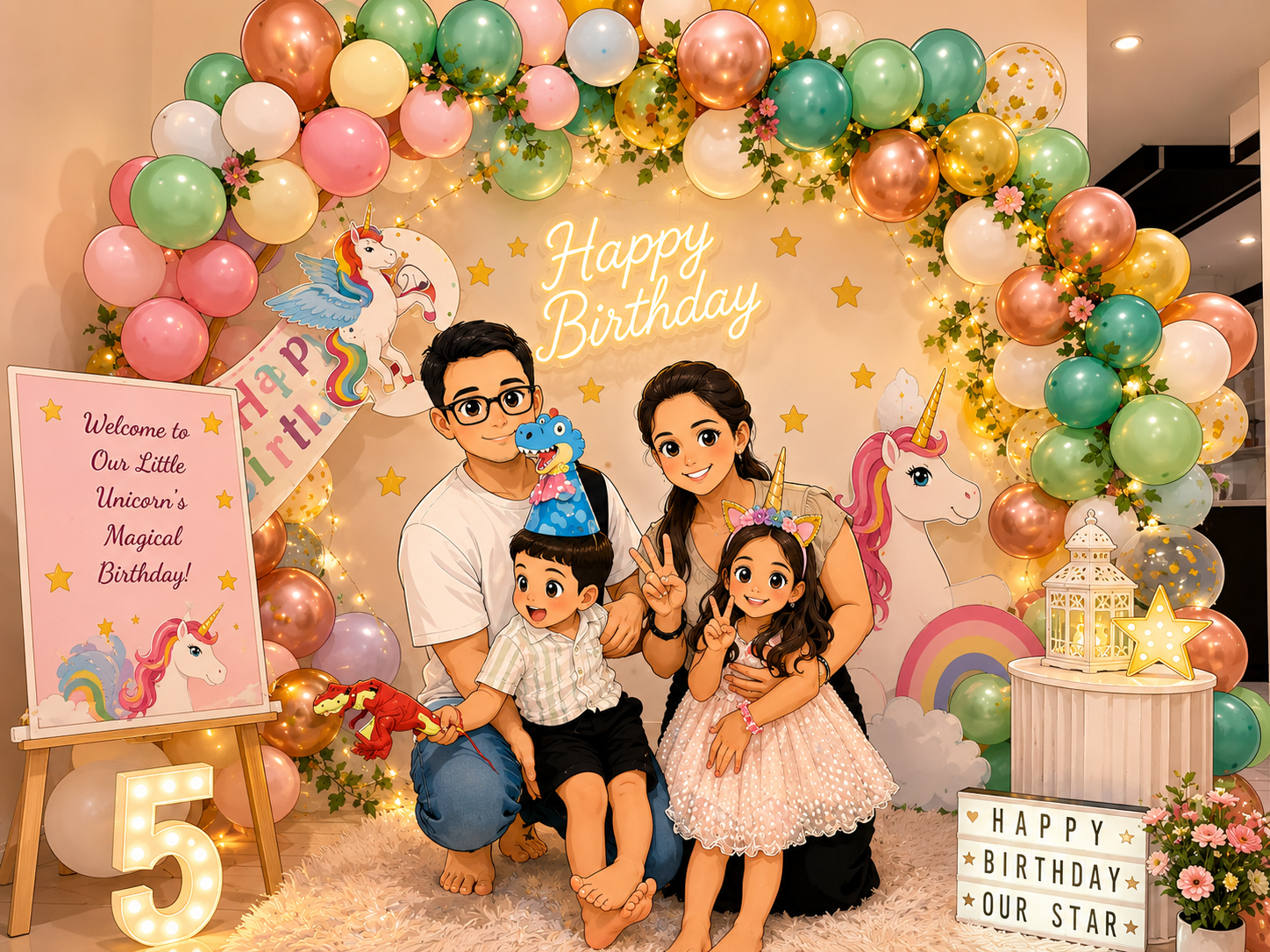 balloon birthday setup